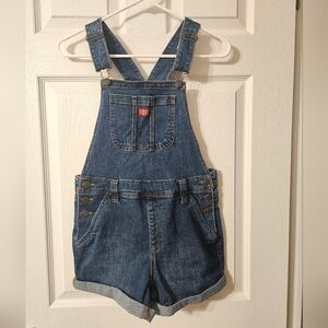Dickies Girls Blue Denim Overalls Shorts